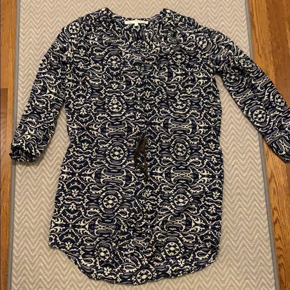 Ulla Johnson Navy and White Dress